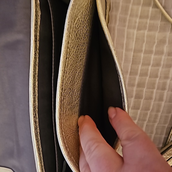 💛Coach 19908 Legacy Metallic Leather Penny Shoulder Crossbody💛 - Picture 8 of 11